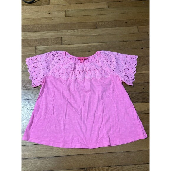 Lilly Pulitzer Size XS Taylinn Blouse Top Pink - Picture 2 of 5
